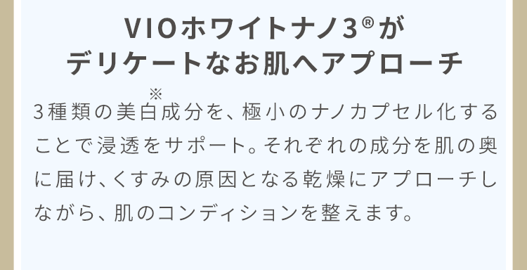 VIOホワイトナノ３がデリケートなお肌へアプローチ